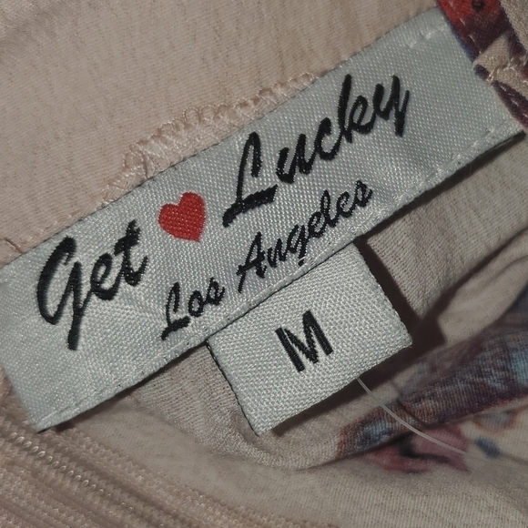 GET LUCKY Romper shorts creamy pink with blue NEW medium - Picture 13 of 13